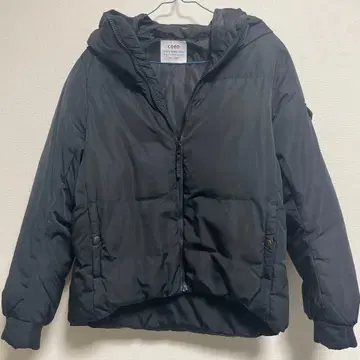 코엔 블랙 후드 부착 다운 자켓 L 사이즈