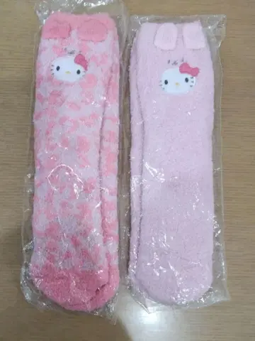 헬로키티 복슬복슬 삭스 2켤레 (레오파드 토끼)