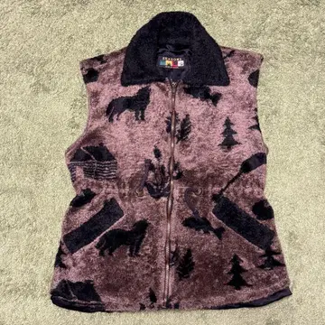 90s 캐나다 제조 SEASONS 애니멀 플리스 베스트