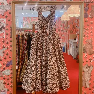 HEIHEI 멜빵 리본 스커트 LEOPARD