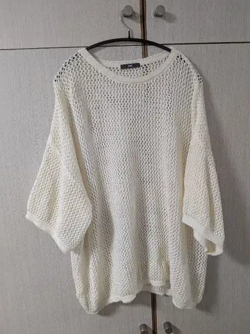 HARE 아이보리 메쉬 스웨터 반팔 썸머 니트 메쉬 니트