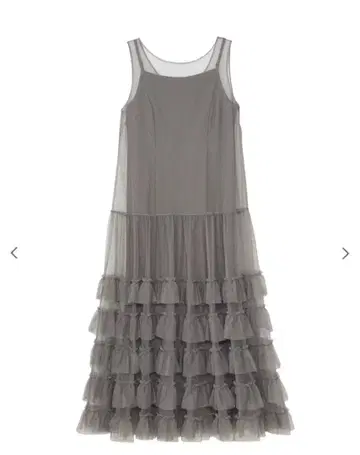 COCODEAL 튤 레이어드 원피스 그레이 결혼식 등