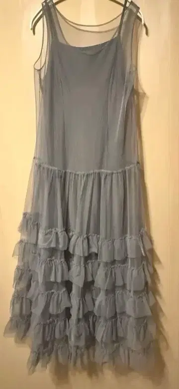 COCODEAL 튤 레이어드 원피스 그레이 포멀 캐주얼