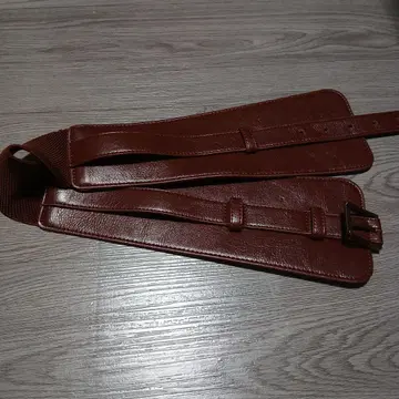 브라운 가죽 슬림 벨트