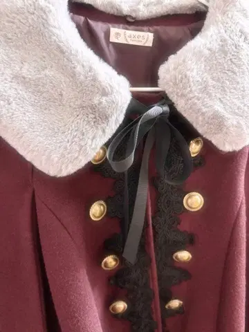 axesfemme 클래식 케이프 코트 와인