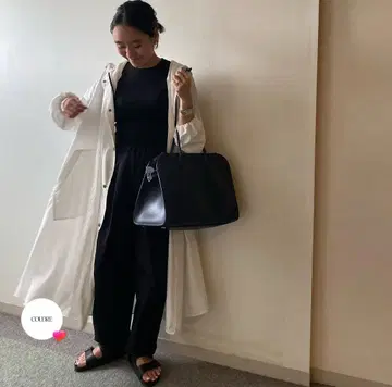 [ nagonstans ] 6/4 크로스 포켓 와이드 팬츠 블랙