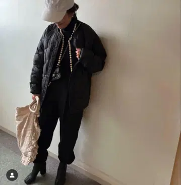 [ nagonstans ] 6/4 크로스 포켓 와이드 팬츠 블랙