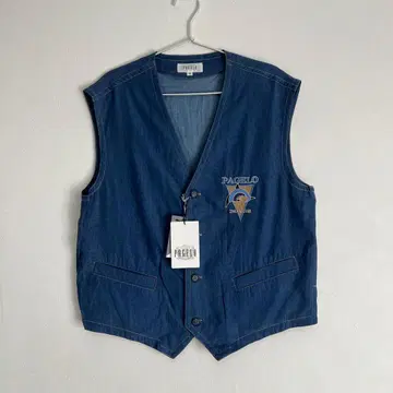 [택 포함 새상품] PAGELO 파제로 데님 베스트 인디고 M 텐셀 혼방