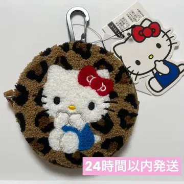 산리오 캐릭터즈 헬로키티 레오파드 무늬 사가라 서클 파우치