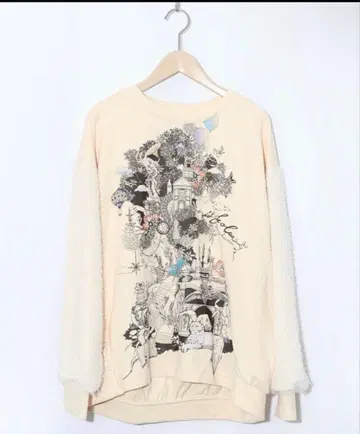 이즈스칼라 프린지 쉬폰 절개 쭈리 풀오버