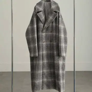 Nilway 체크 트위드 오버 더블 체스터 코트