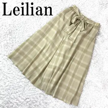Leilian 레리안 플레어 스커트 베이지 체크 B351