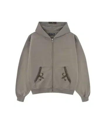 후디 Fleur 레더 패치 집 후디