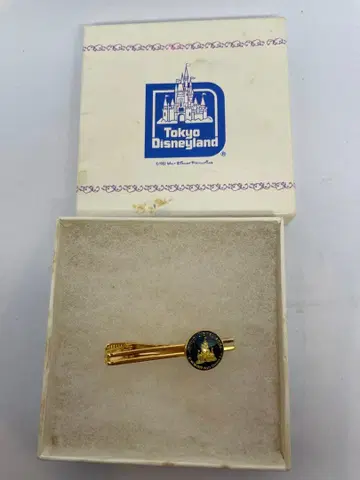 [ 미사용 ] 도쿄 디즈니랜드 미키마우스 넥타이핀 개원 시 레트로