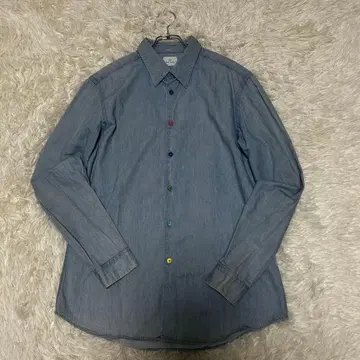폴스미스 멀티 컬러 버튼 데님 셔츠 코튼 던가리 L 사이즈