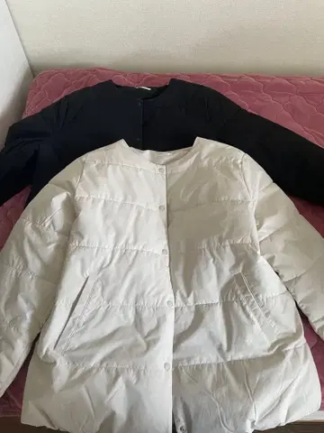 허니즈 다운 자켓 화이트 블랙