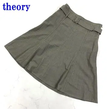 띠어리 스커트 브라운 그레이 울 0 C2936