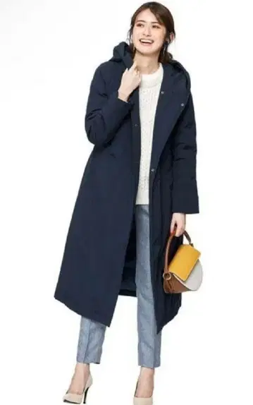 IEDIT 펠리시모 발수 소재 롱 기장 다운 코트 네이비 M