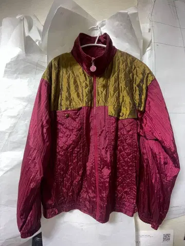 90s 배색 나일론 블루종