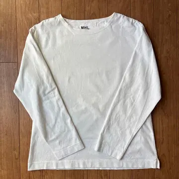 [ MHL. ] 보트넥 티셔츠 화이트 L