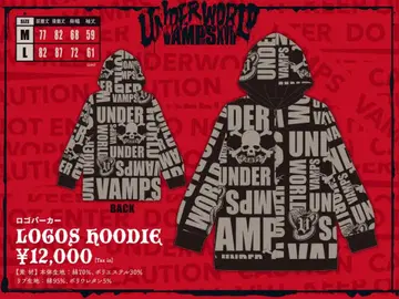 VAMPS LIVE2017 UNDERWORLD 로고 후드티 M HYDE