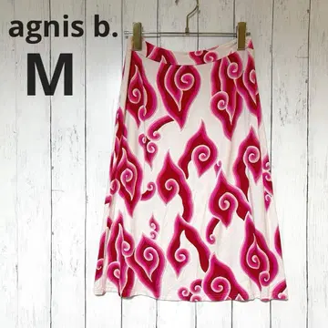 [ agnes b 에네스베 ] 올 패턴 타이트 스커트 스트레치 핑크 2