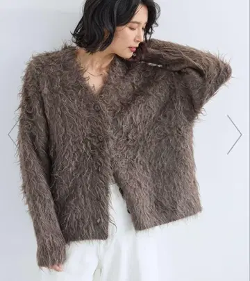 미사용! BARNYARDSTORM 플러피 퍼 샤기 가디건