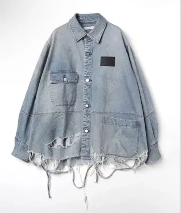 jieda 데미지 데님 자켓 오버 사이즈