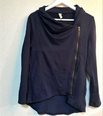 MY BELOVED - 네이비 M 후드티 소재 오샤레 집업