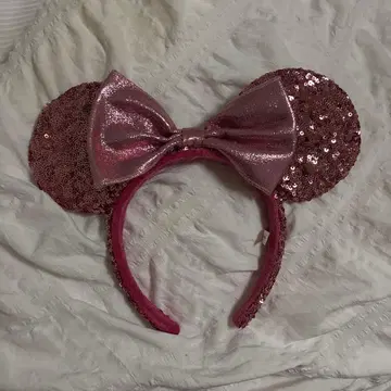 디즈니 머리띠 핑크 스팽글