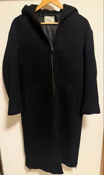 Ungrid 언그리드 후데트 롱 코트 블랙 S