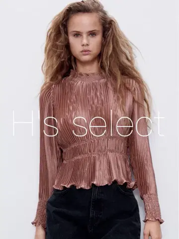 [새상품] 페일 핑크 플리츠 블라우스 페플럼 상의