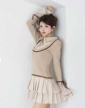 랜디 Randy 비쥬 프레피 원피스 베이지