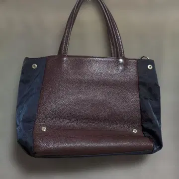 레어 러셋 다크 브라운 네이비 토트백