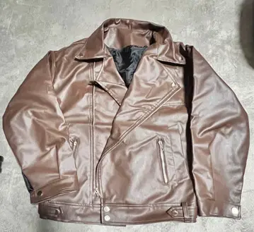 브라운 레더 재킷 가죽 점퍼