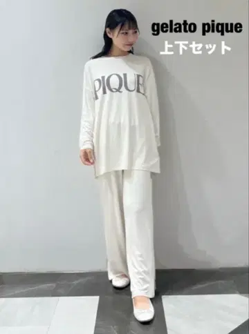 젤라또피케 gelato pique 룸웨어 상하의 세트 화이트