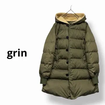 grin 다운 자켓 다운 코트 롱 다운 자켓 보아 안감 후드