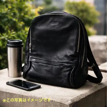 미사용 TIDING 천연 가죽 백팩 블랙 가죽 백팩 남녀 공용