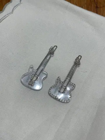 기타형 클리어 헤어핀 2개 세트