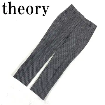 LA4999 18년 제조 띠어리 체크 프레스 슬랙스 팬츠 그레이 00