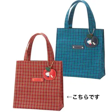 familiar 토트백 소 빨간색 체크