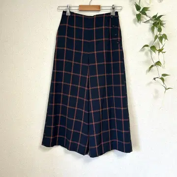 새상품급 인덱스 체크 무늬 와이드 팬츠 네이비 [ M ] 가우초 월드