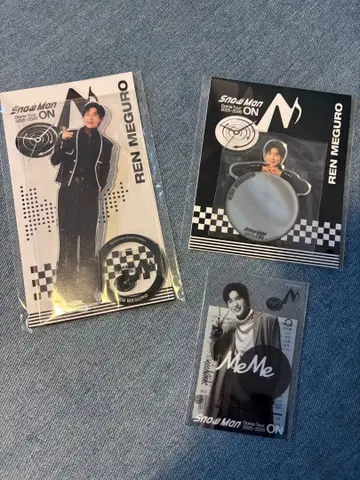 3종 세트 SnowMan on 아크릴 스탠드 거울 스티커 메구로 렌 굿즈