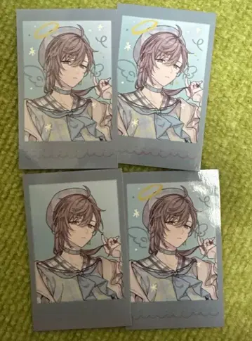 카나에 ChroNoiR 뉴트로 스타일 폴라로이드풍 카드 A 4장 세트