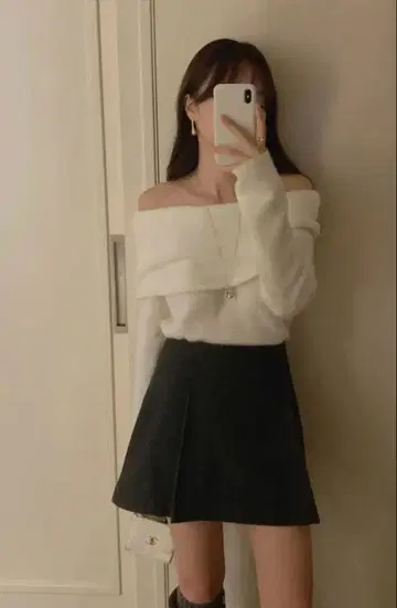 배송비 포함 miel / Sor 오프 숄더 니트