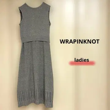 WRAPINKNOT 그레이지 슬리브리스 니트 롱 원피스