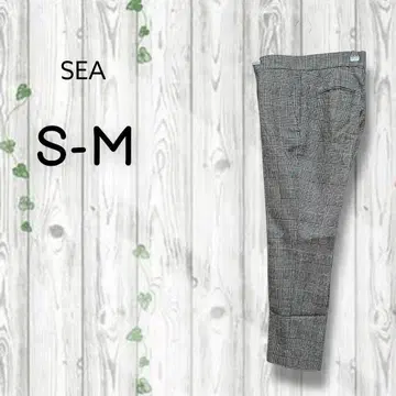 SEA 울 팬츠 체크 스트레치 슬랙스 센터라인 그레이