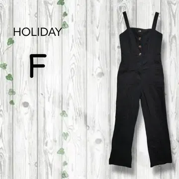 HOLIDAY 오버롤 살로펫 포켓 등 밴딩 블랙