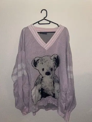 가격 인하 가능 travas tokyo 곰 칠드런 니트 풀오버 퍼플