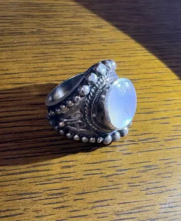 빈티지풍 실버 925 반지 문스톤 색상 10호